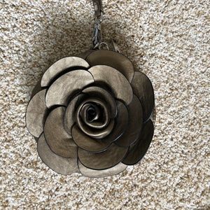 Leather Flower Wristlet